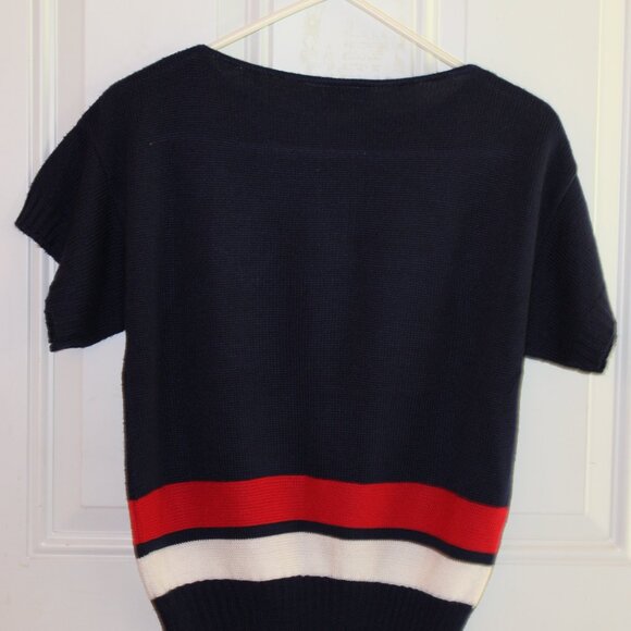 Keneth Too Large Knit Top Sweater Short Made USA Vintage Sailor Top - Picture 5 of 6